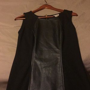 ECI black faux leather dress